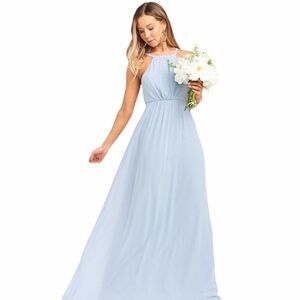 Show Me Your Mumu Amanda Maxi Bridesmaid Wedding Dress Sleeveless Blue Steel XXS